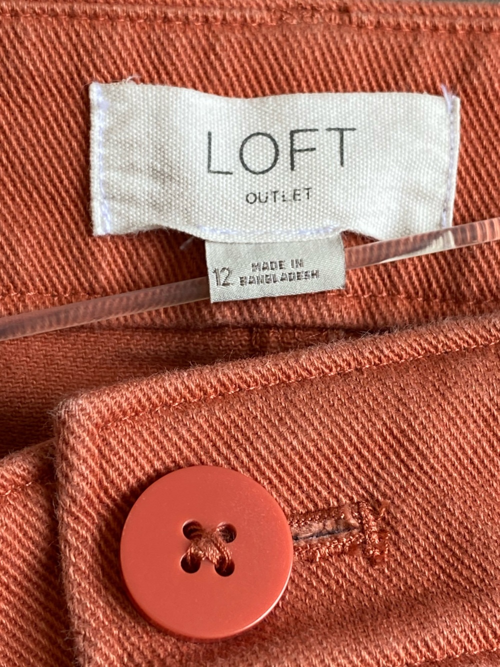 LOFT Outlet Palmer Wide Leg Crop Pants Size 12 Terra Cotta Orange - Picture 7 of 12